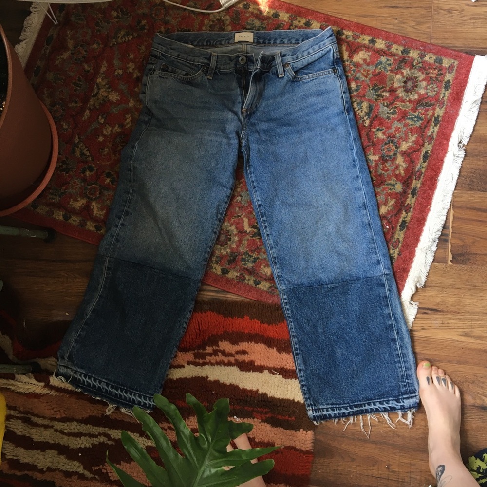 Simon Miller Two Tone Fringe Jeans Wide Leg